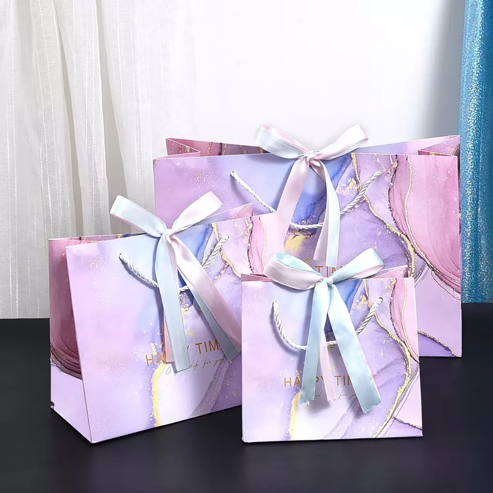 Beg Hadiah Kertas Mewah Pemegang Reben